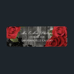 Etiqueta Rosa vermelha Rustic Black Lace Weding Favorito Pr<br><div class="desc">Personalizar</div>