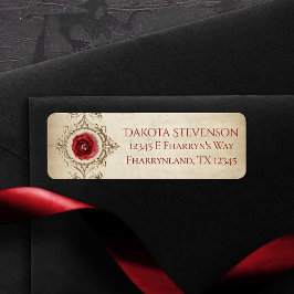 Etiqueta Rosa | Vintage Crimson Red Return Endereço