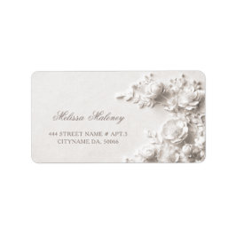 Etiqueta Rosas Brancas Flores 3D | Casamento