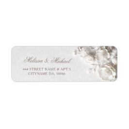 Etiqueta Rosas Brancas Flores 3D | Casamento