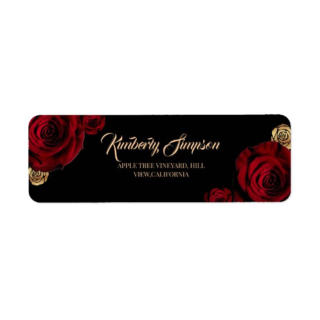 Etiqueta Rosas Burgundy Casamento Boho (Frente)