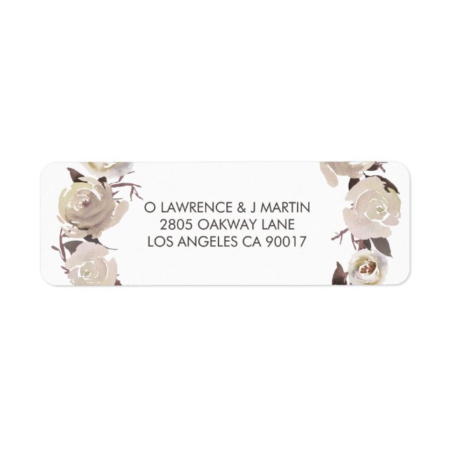 Etiqueta Rosas cremosos Floral (Frente)