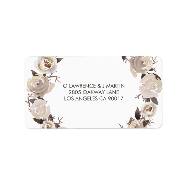 Etiqueta Rosas cremosos Wreath Floral (Frente)