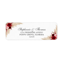 Etiqueta Rosas de Borgonha e Endereço de Retorno de Grass d