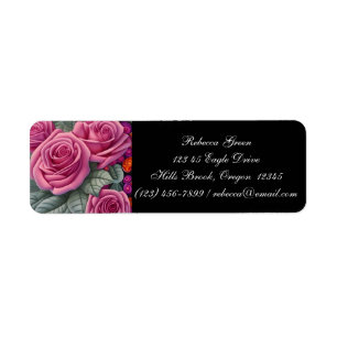 Etiqueta Rosas de Casamento Rosa Delicado Pastel