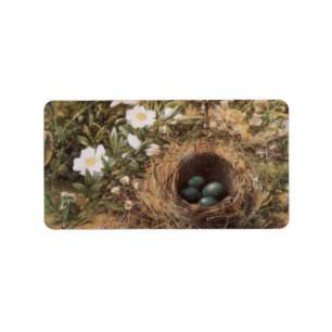 Etiqueta Rosas de Ninho e Cachorro de Bird, de John William