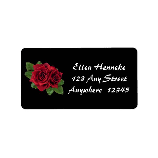 Etiqueta Rosas de pérolas pretas (Frente)