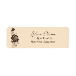 Etiqueta Rosas do creme e de café