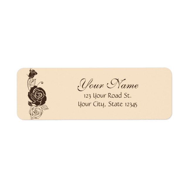 Etiqueta Rosas do creme e de café (Frente)