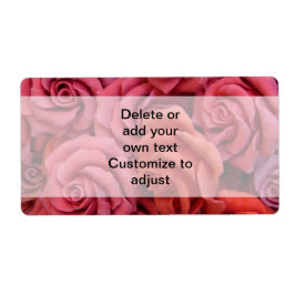 Etiqueta Rosas florais cor de rosa