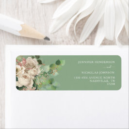 Etiqueta Rosas Florais Modernos Endereço de Devolução de Ca