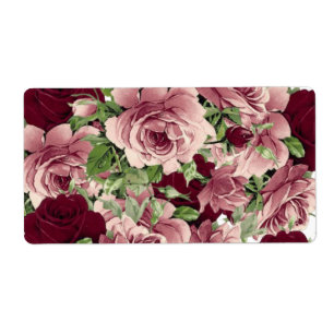 Etiqueta Rosas Floral de Rótulos