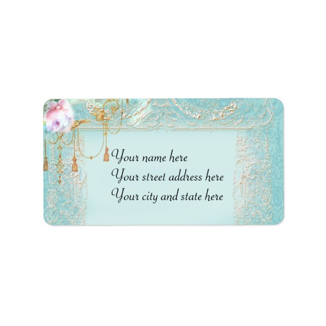 Etiqueta Rosas Rosa e rendas (Frente)