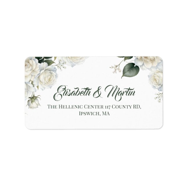 Etiqueta Rosas Sage Casamento Floral (Frente)