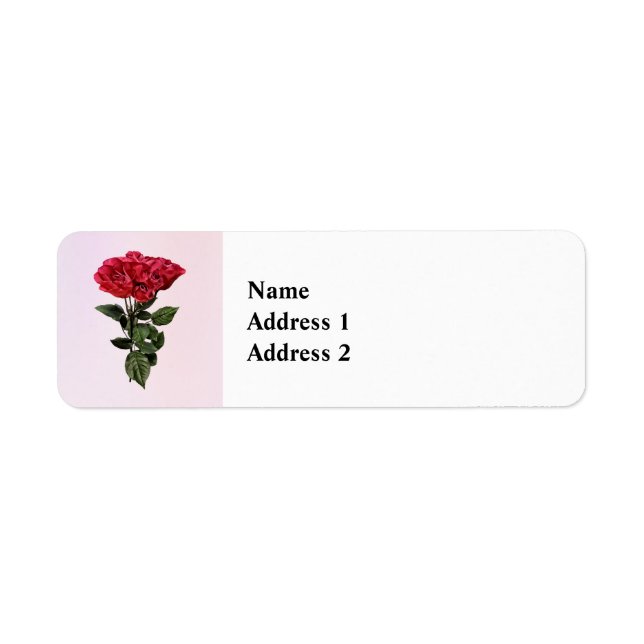 Etiqueta Rosas Vermelhas e Folhas (Frente)