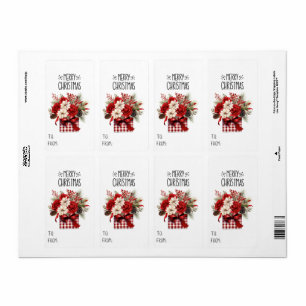 Etiqueta Rosas vermelhas para pensos + Poinsettias Natal