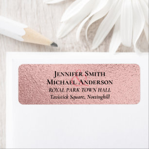 Etiqueta RoseGold Glitter Glam Foil para Procura de Casamen