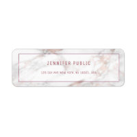 Rosegold Marble Modern Modelo Return Endereço