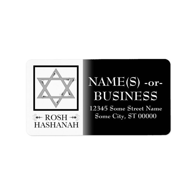 Etiqueta rosh hashanah (estrela de david) (Frente)