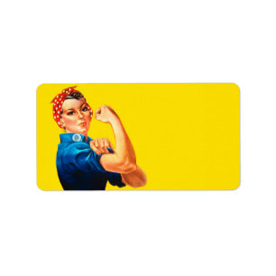 Etiqueta Rosie o ícone retro do estilo do rebitador
