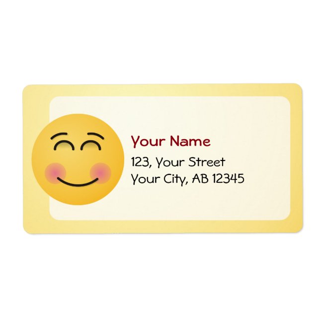 Etiqueta Rosto sorridente com olhos sorridentes (Frente)