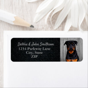 Etiqueta Rottweiler Rótulo do Cubo Animal Endereço de Ret