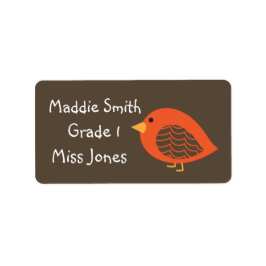 Etiqueta Rótulas de livros de nomes de aves laranja