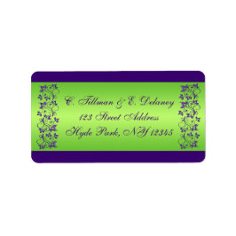 Etiqueta Rótulo 2 do Endereço Floral de Casamento Puro e Ve