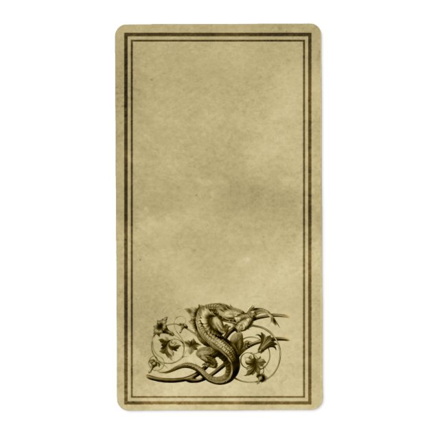 Etiqueta Rótulo Apothecary do Lagarto (Frente)