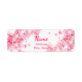 Etiqueta Rótulo Aquarela Rosa