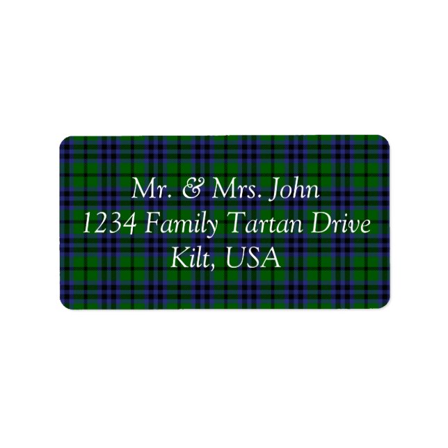 Etiqueta Rótulo Austin Tartan (Frente)