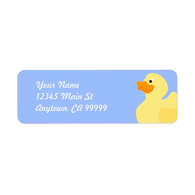 Etiqueta Rótulo Azul de Borracha Ducky (Frente)