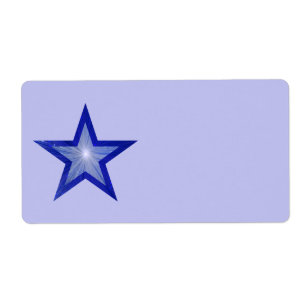 Etiqueta Rótulo azul escuro Star grande azul pálido