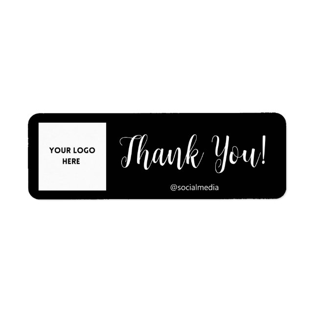 Etiqueta Rótulo Black Personalizado Obrigado (Frente)