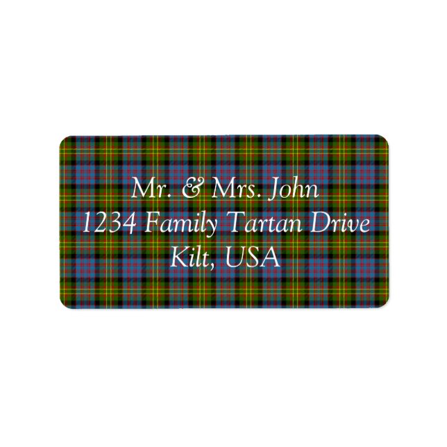Etiqueta Rótulo Bowie Tartan (Frente)