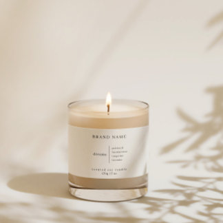 Etiqueta Rótulo branco preto da vela de soja simples minima