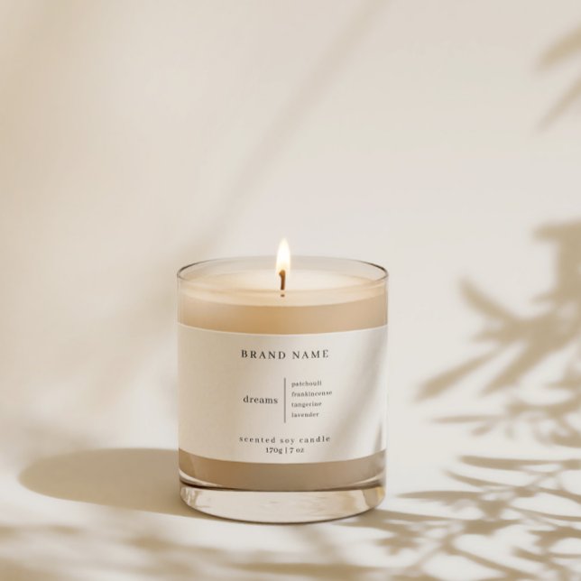 Etiqueta Rótulo branco preto da vela de soja simples minima (Criador carregado)