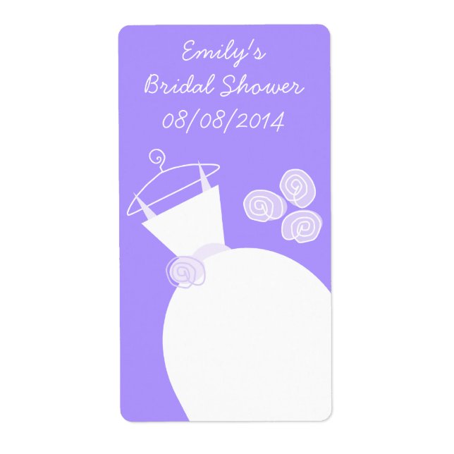 Etiqueta Rótulo 'Chá de panela' Roxo de Casamento (Frente)