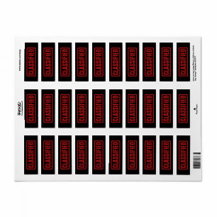 Etiqueta Rótulo classificado gravado a preto