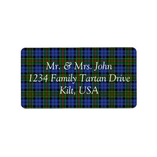 Etiqueta Rótulo Colquhoun Tartan (Frente)