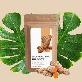 Etiqueta Rótulo Comercial de Chá Orgânico Turmerical Herbal
