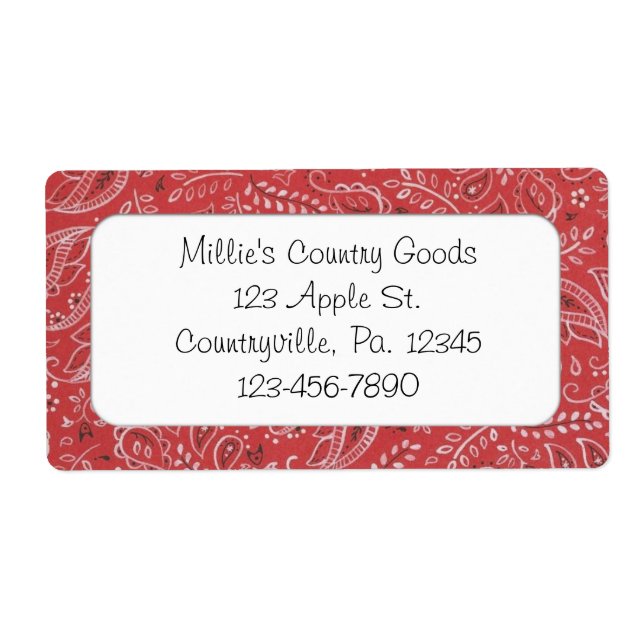 Etiqueta Rótulo comercial do país vermelho (Frente)