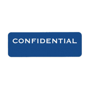 Etiqueta Rótulo CONFIDENTIAL do padrão azul