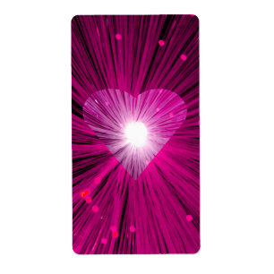 Etiqueta Rótulo Coração Rosa