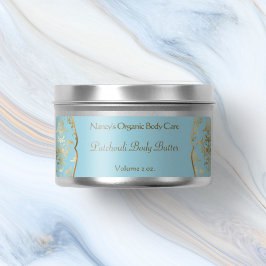 Etiqueta Rótulo cosmético 1 para damascos de folha azul cla