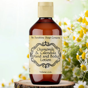 Etiqueta Rótulo cosmético emoldurado vintage em pergaminho