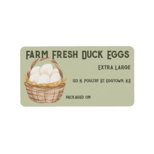 Etiqueta Rótulo da Cartonagem de Ovos de Pato Fresco de faz