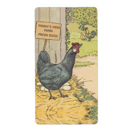 Etiqueta Rótulo da Cartonagem de Ovos Frescos de Fazenda Vi