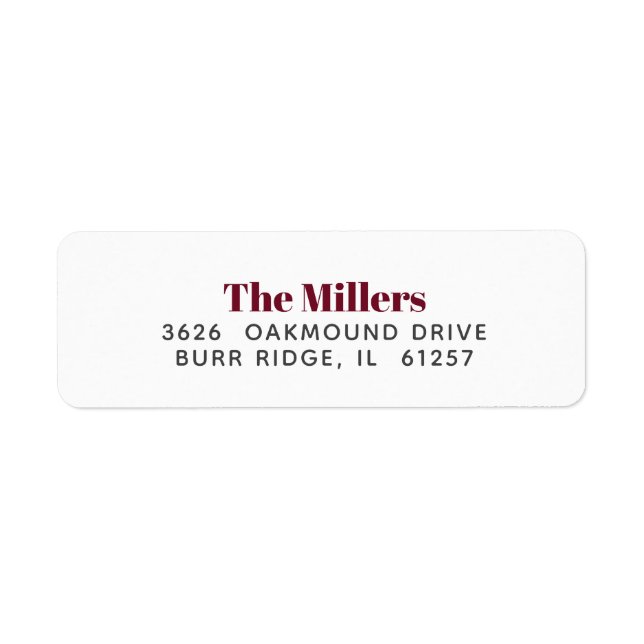 Etiqueta Rótulo da família Red Holiday Burgundy (Frente)