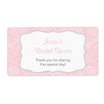 Rótulo da garrafa de água, cor-de-rosa e Cinza